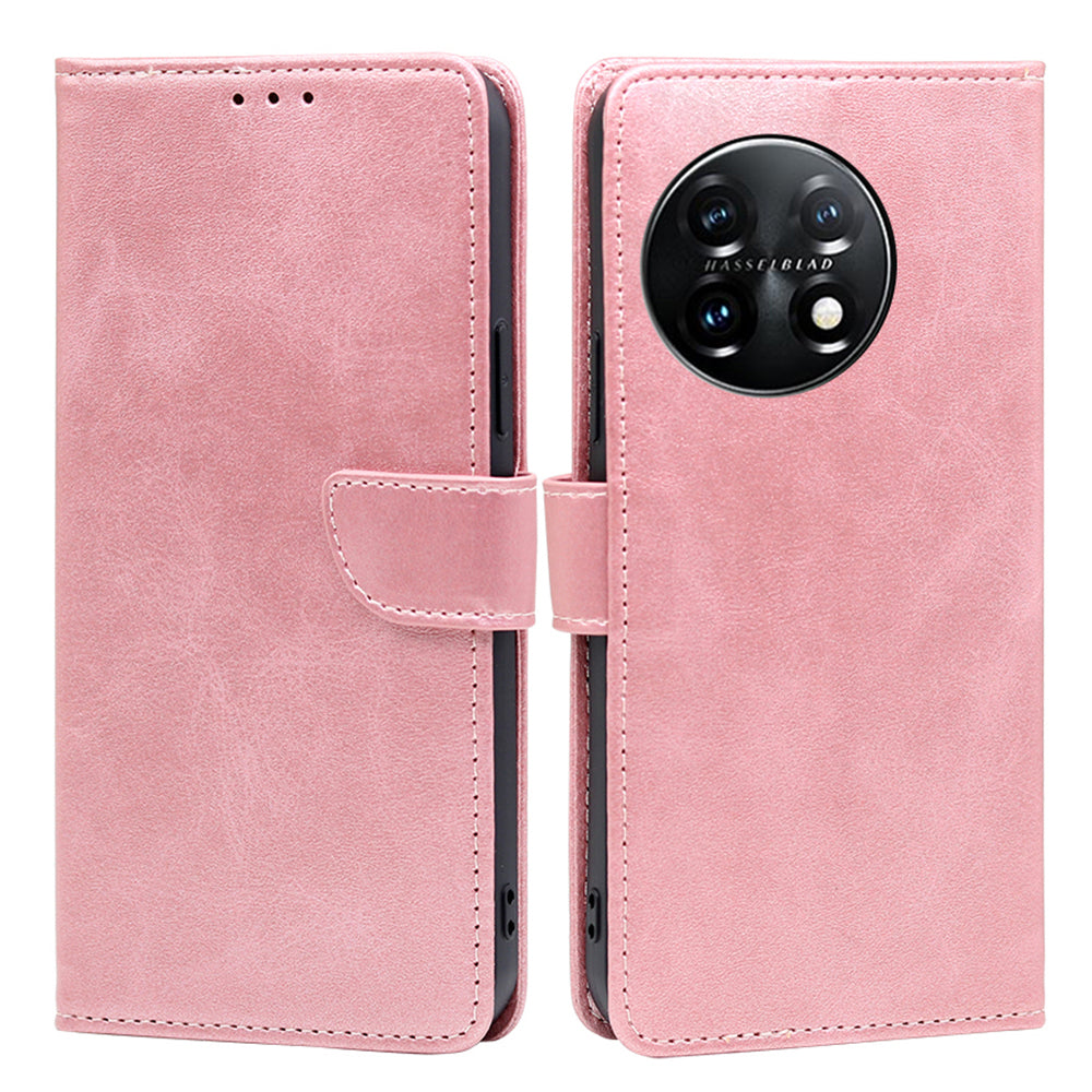 Shockproof Cell Phone Case for OnePlus 11 5G Calf Texture Stand Wallet Anti-scratch PU Leather Phone Cover Shockproof Cell Phone Case for OnePlus 11 5G Calf Texture Stand Wallet Anti-scratch PU Leather Phone Cover